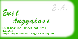 emil angyalosi business card